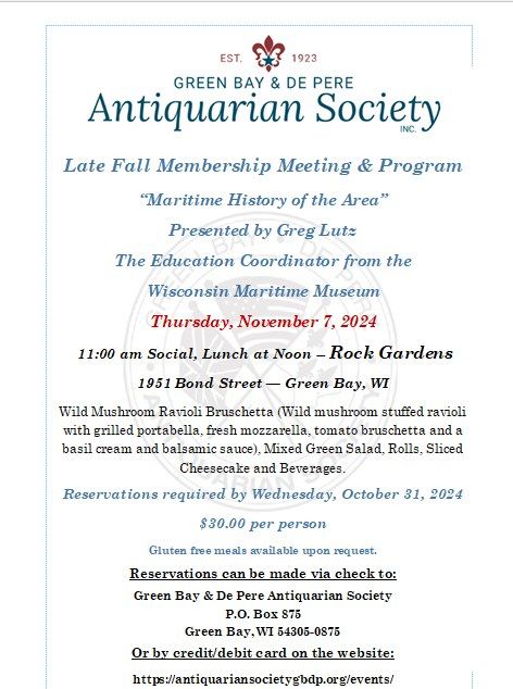 Late Fall Membership Luncheon & Program