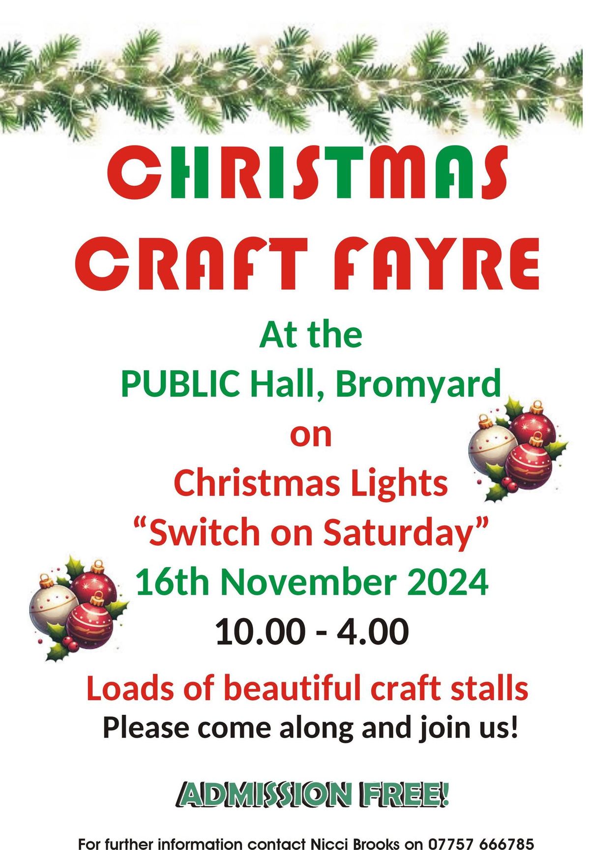 Christ light switch on craft fayre 