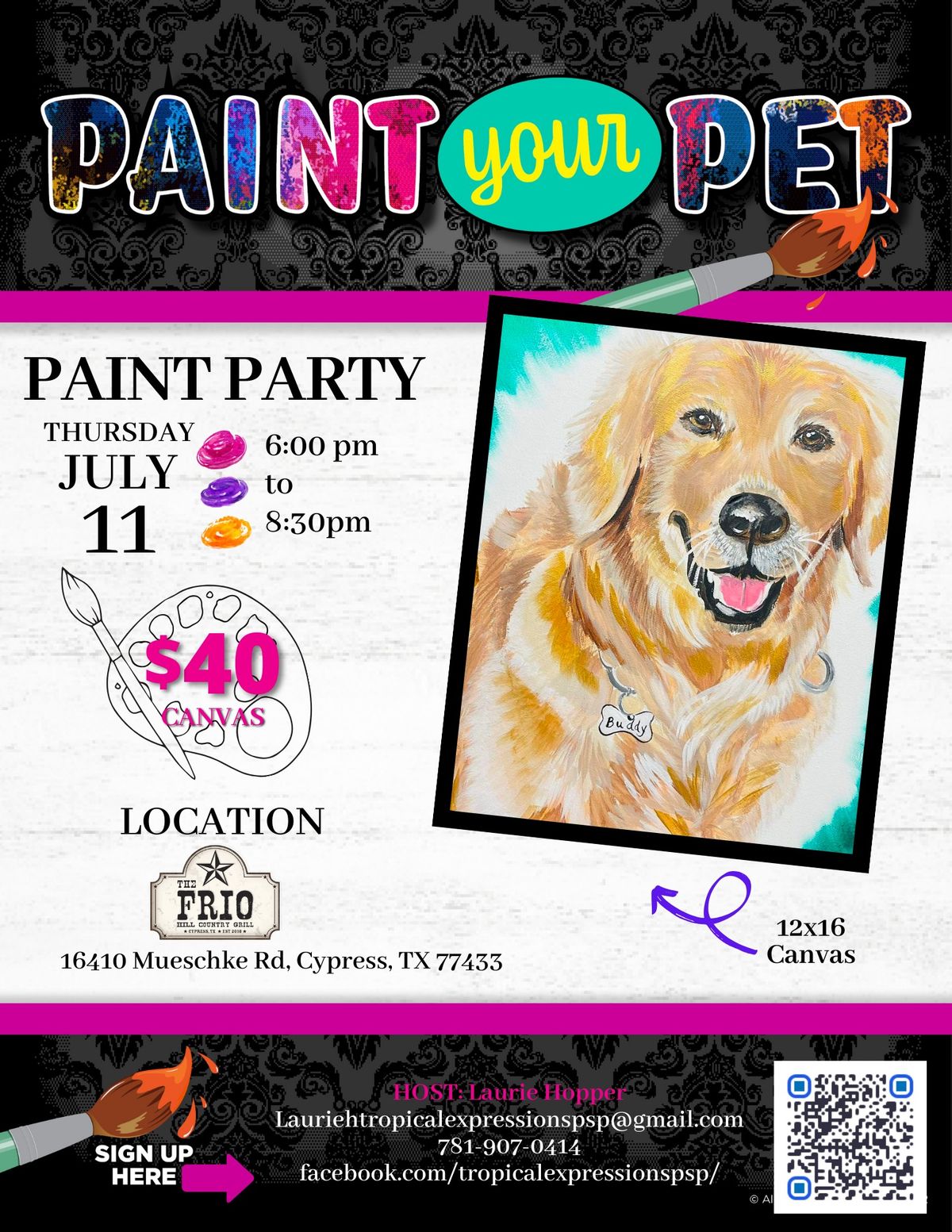 SOLD OUT! Paint Your Pet At The Frio Grill