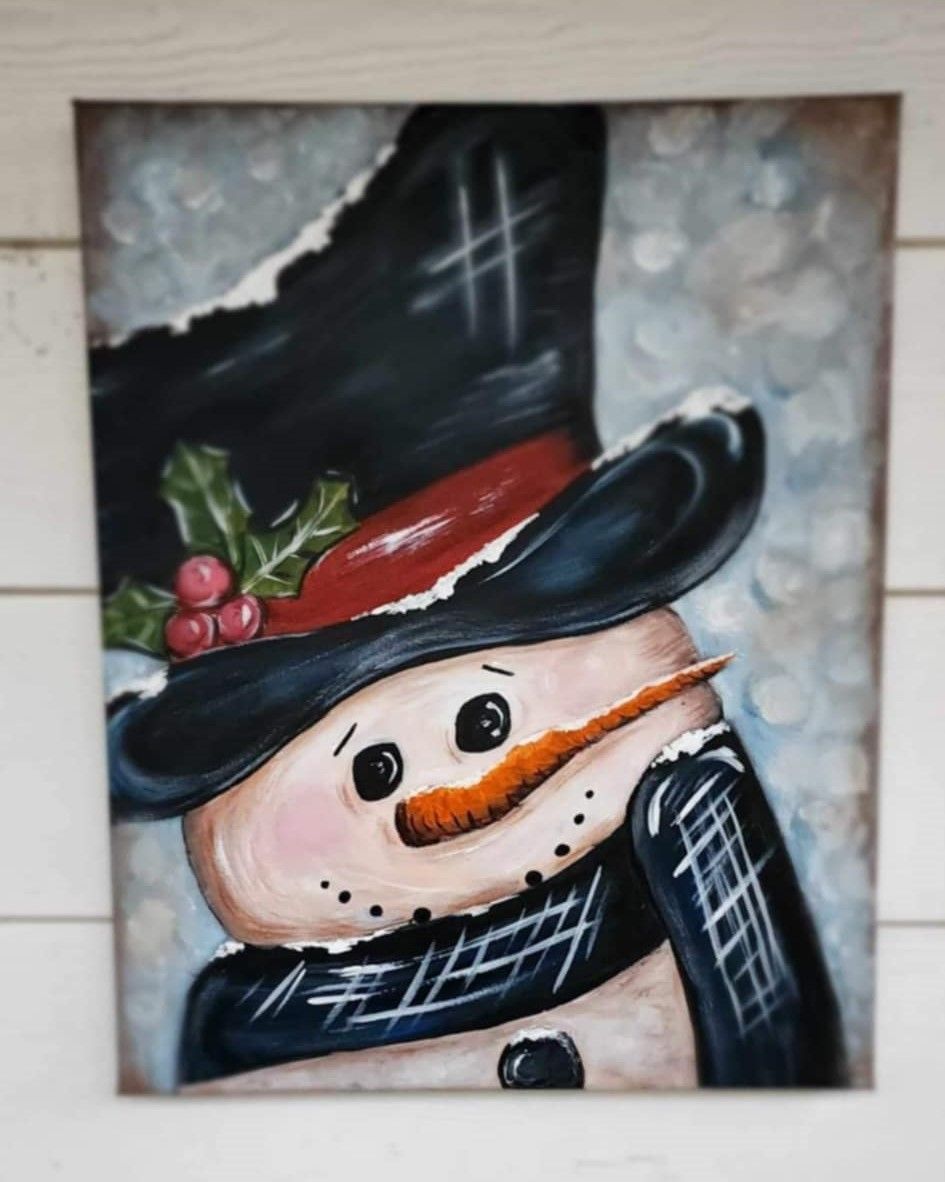 Snowman Painting on Canvas