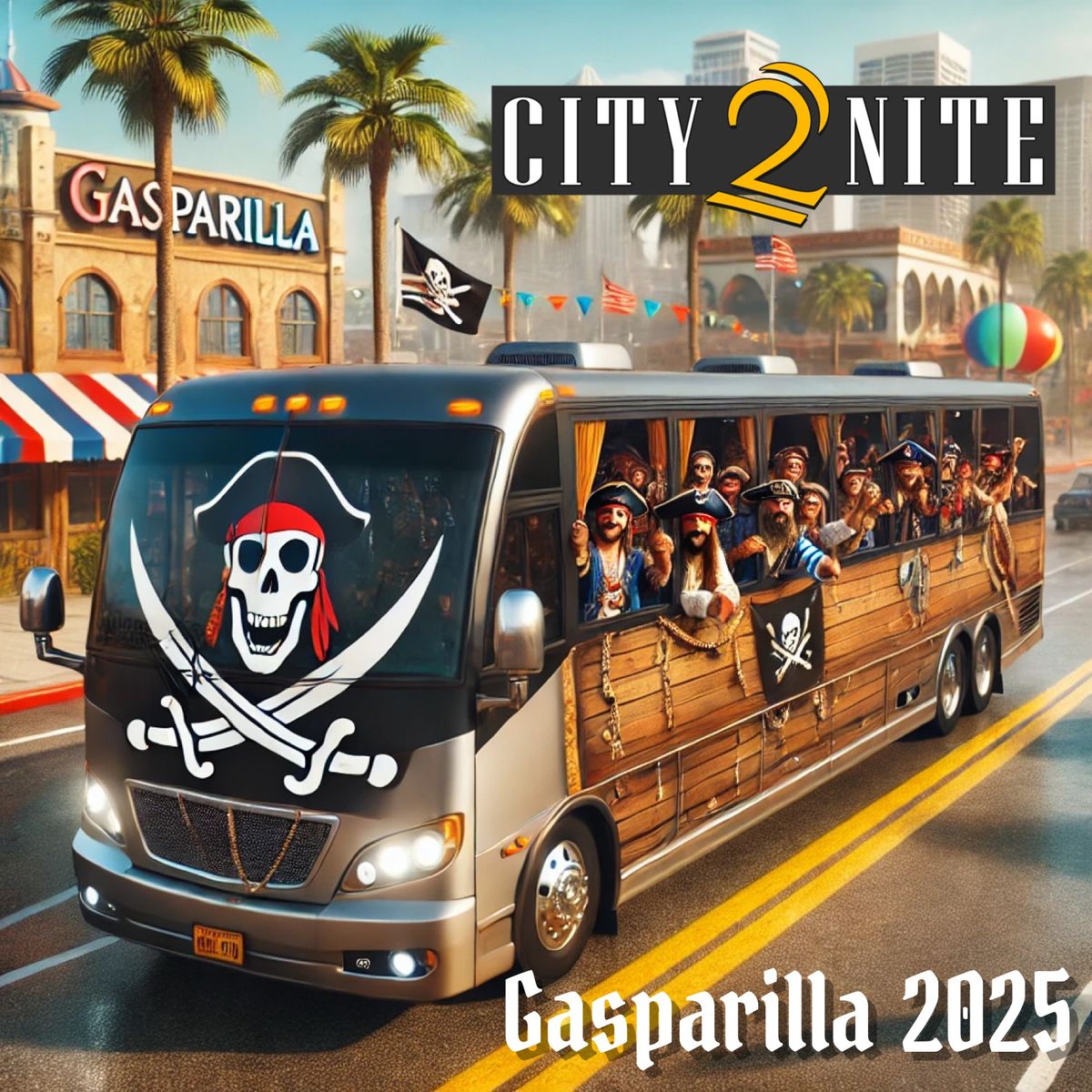 City2Nite Gasparilla 2025 Bus Invasion