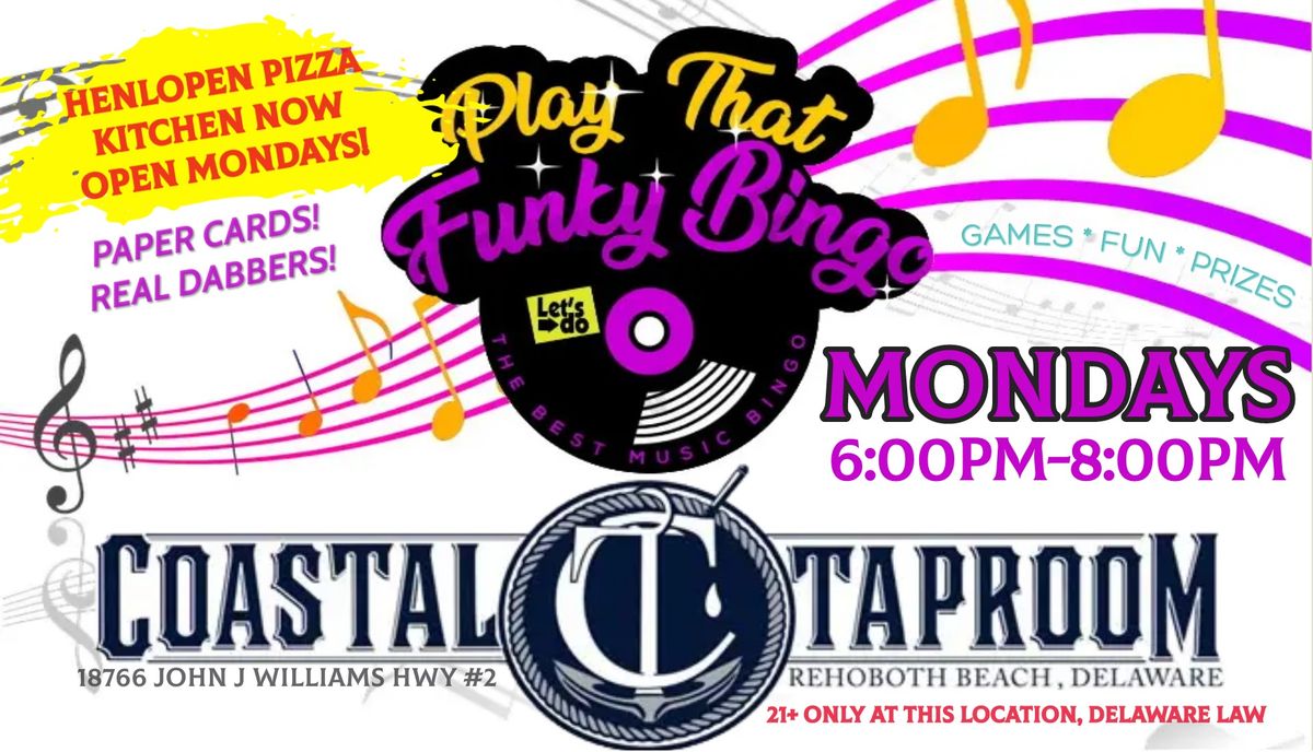 Play That Funky Bingo at Coastal Taproom Rehoboth