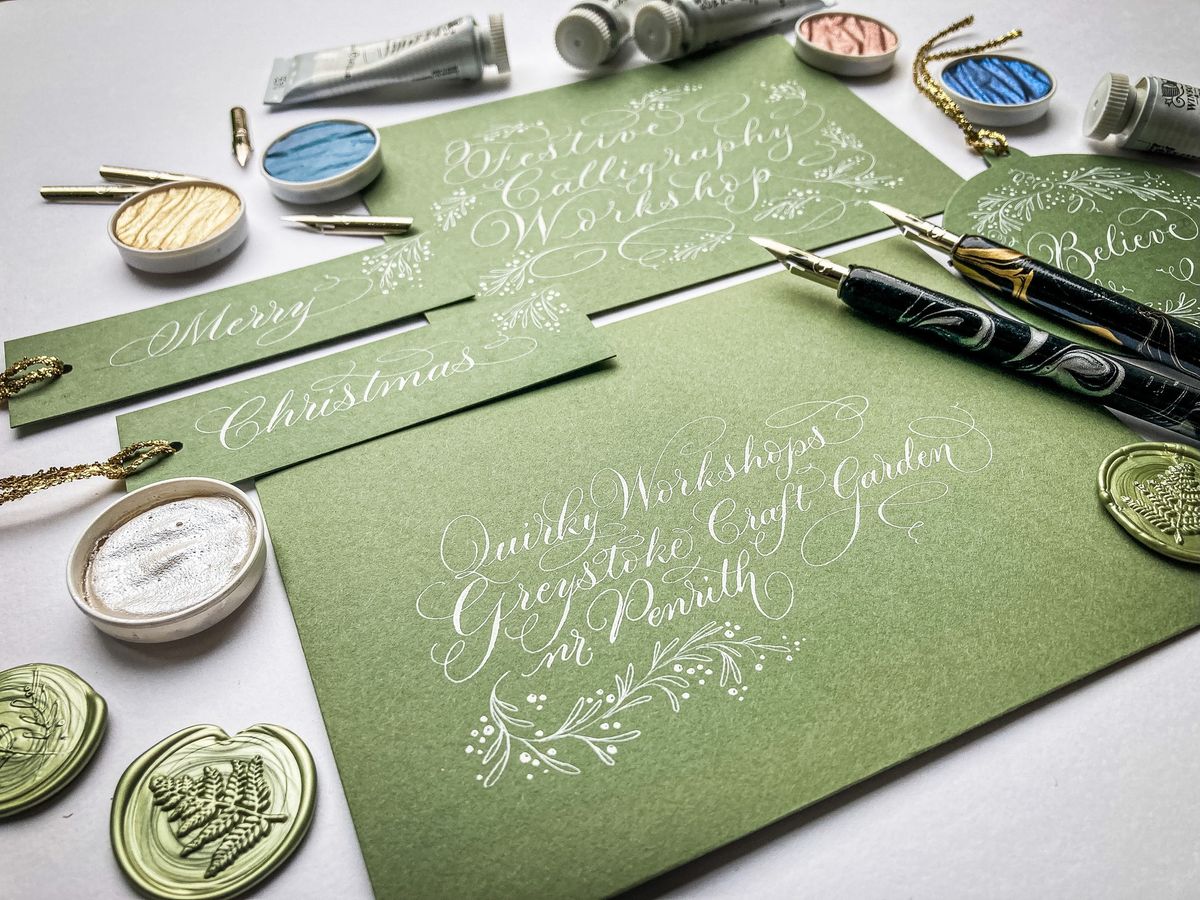 Gorgeous Swirly Calligraphy at Christmas, at Quirky Workshops (afternoon session)