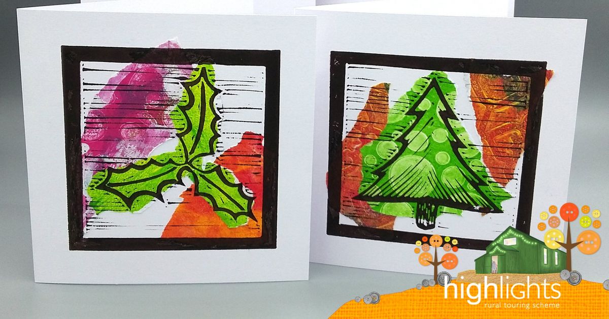 Chine Coll\u00e9 Lino Printed Christmas cards