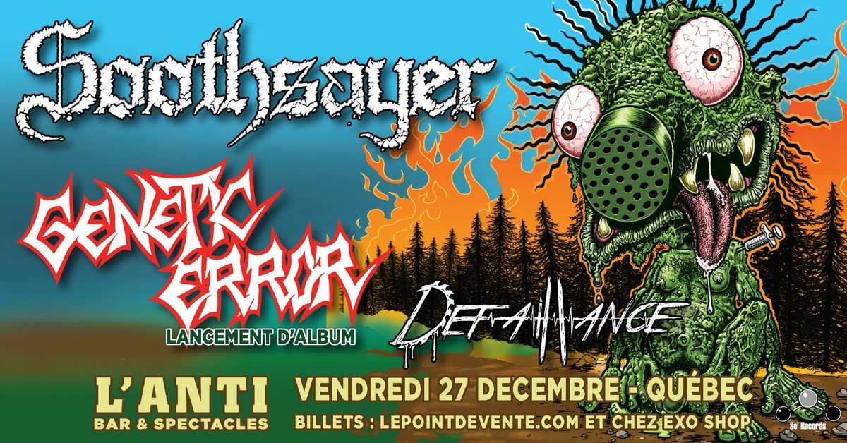 Soothsayer, Genetic Error et Defaillance \/\/ Vendredi 27 d\u00e9cembre 2024 \/\/ L'Anti Bar & Spectacles