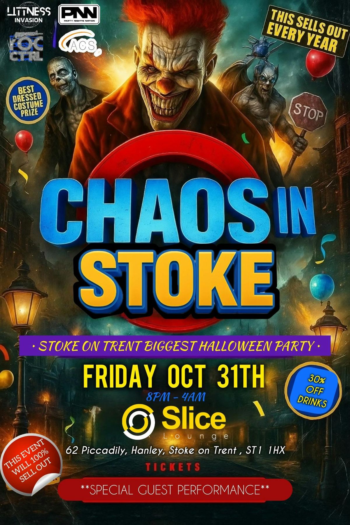 HALLOWEN IN STOKE - CHAOS IN STOKE - STOKE ON TRENT BIGGEST HALLOWEEN 