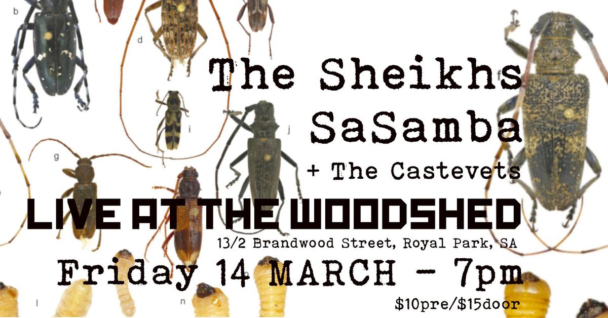 The Sheikhs - SaSamba + The Castevets live at the Woodshed FRIDAY 14 MARCH