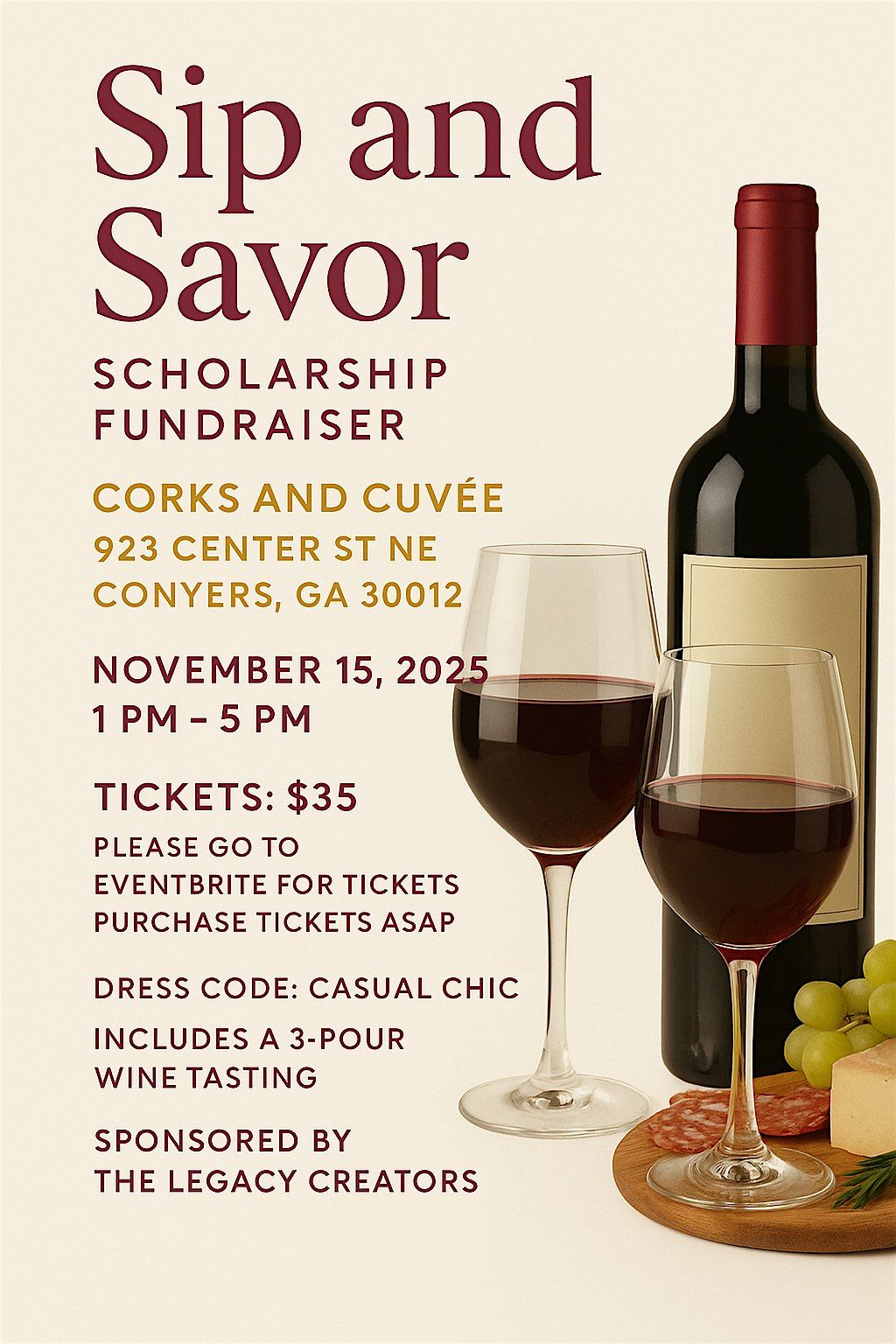 Sip and Savor Scholarship Fundraiser