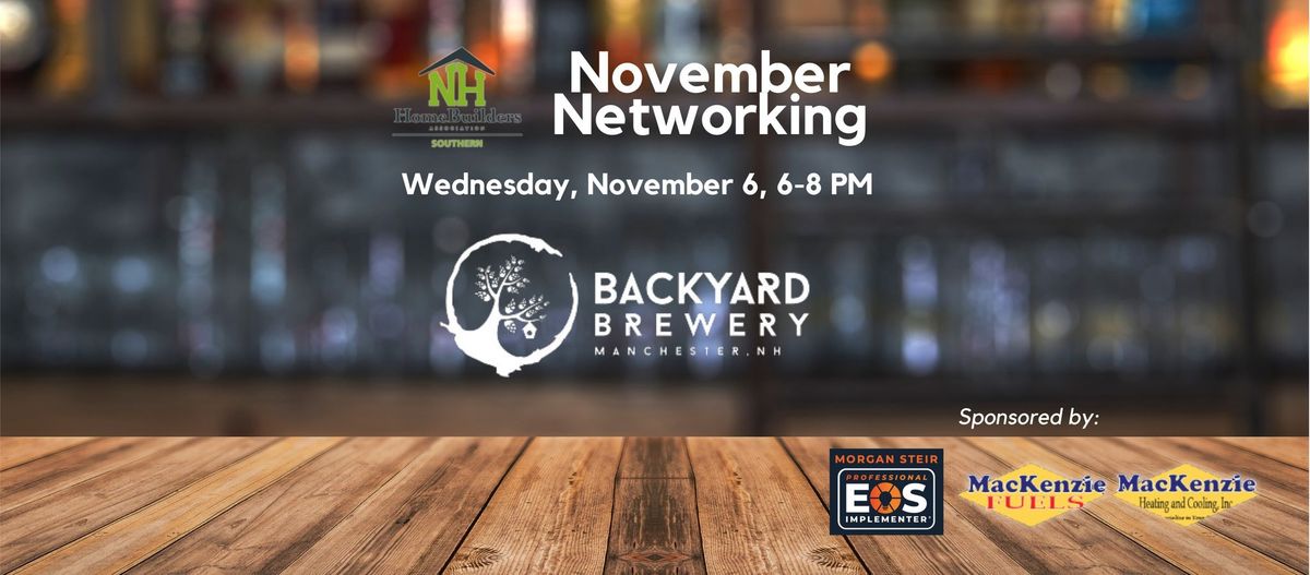 Save the Date: November Networking at The BackYard Brewery