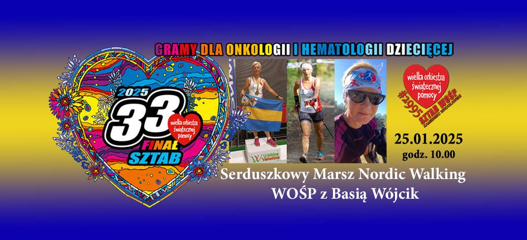 Serduszkowy Marsz Nordic Walking WO\u015aP z Basi\u0105 W\u00f3jcik