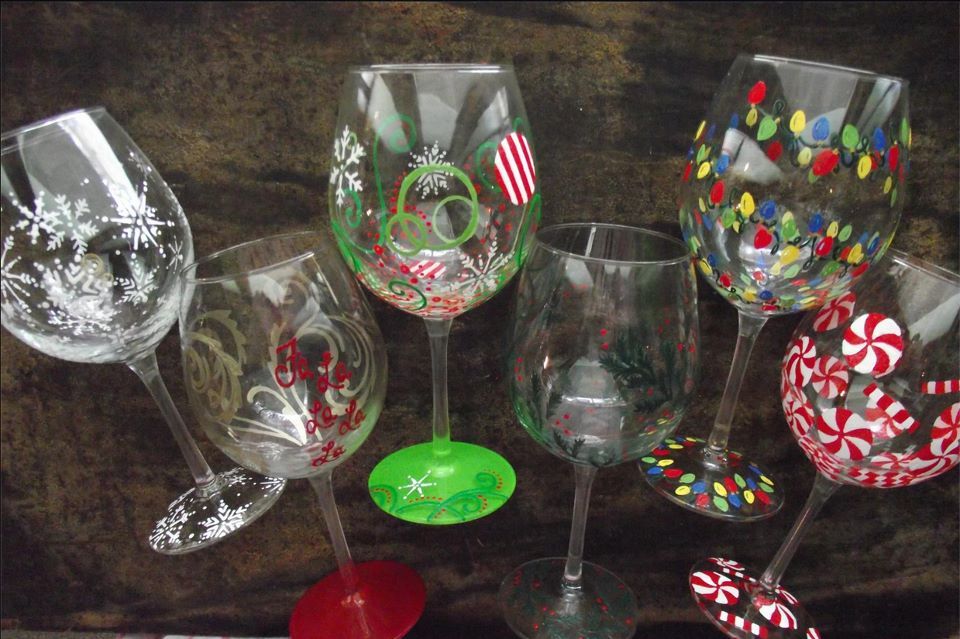 Paint-Your-Own Holiday Wine Glasses Event