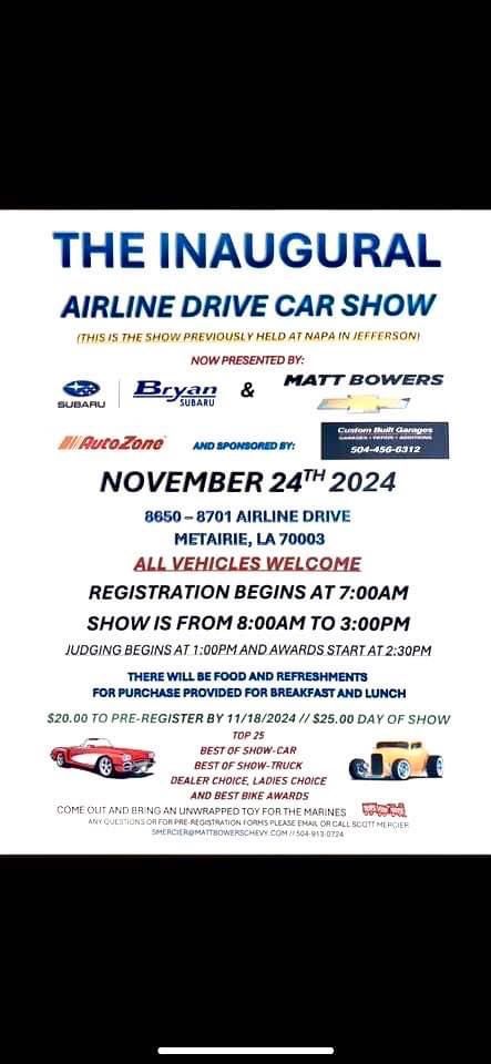 Inaugural AIRLINE DRIVE CAR SHOW