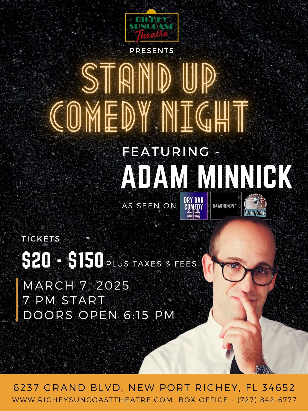 LIVE Comedy - Adam Minnick @ Richey Suncoast Theatre