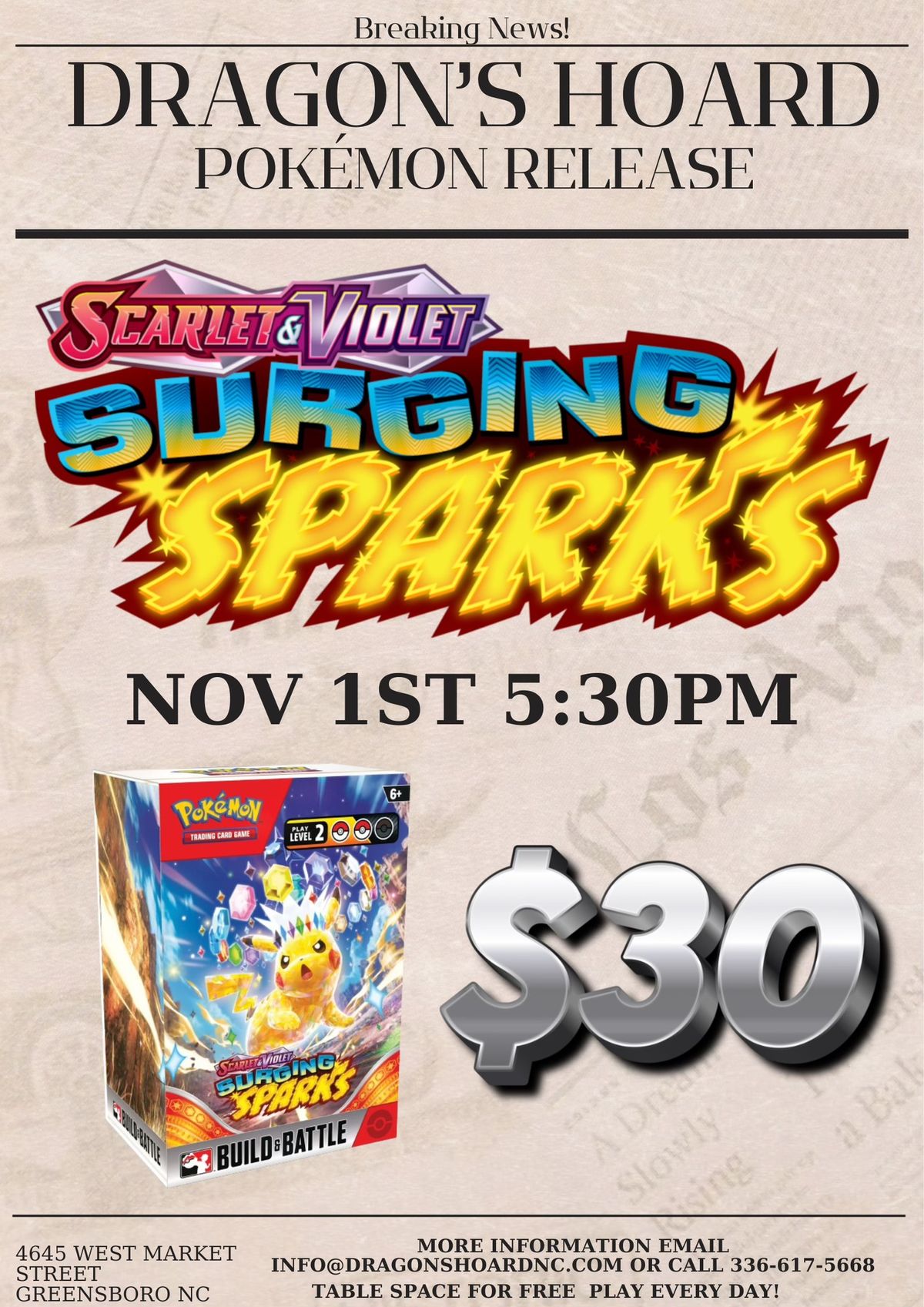 Pokemon Surging Sparks Prerelease