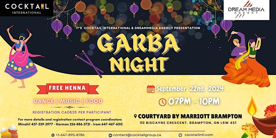 Garba Night - 2024 Courtyard by Marriott - Brampton