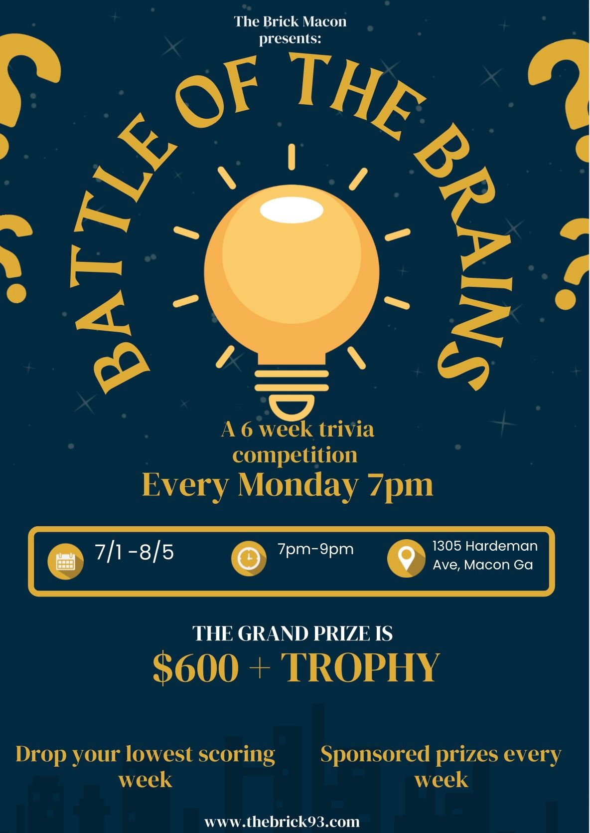 The Brick (Macon) presents: Battle of the brains ??