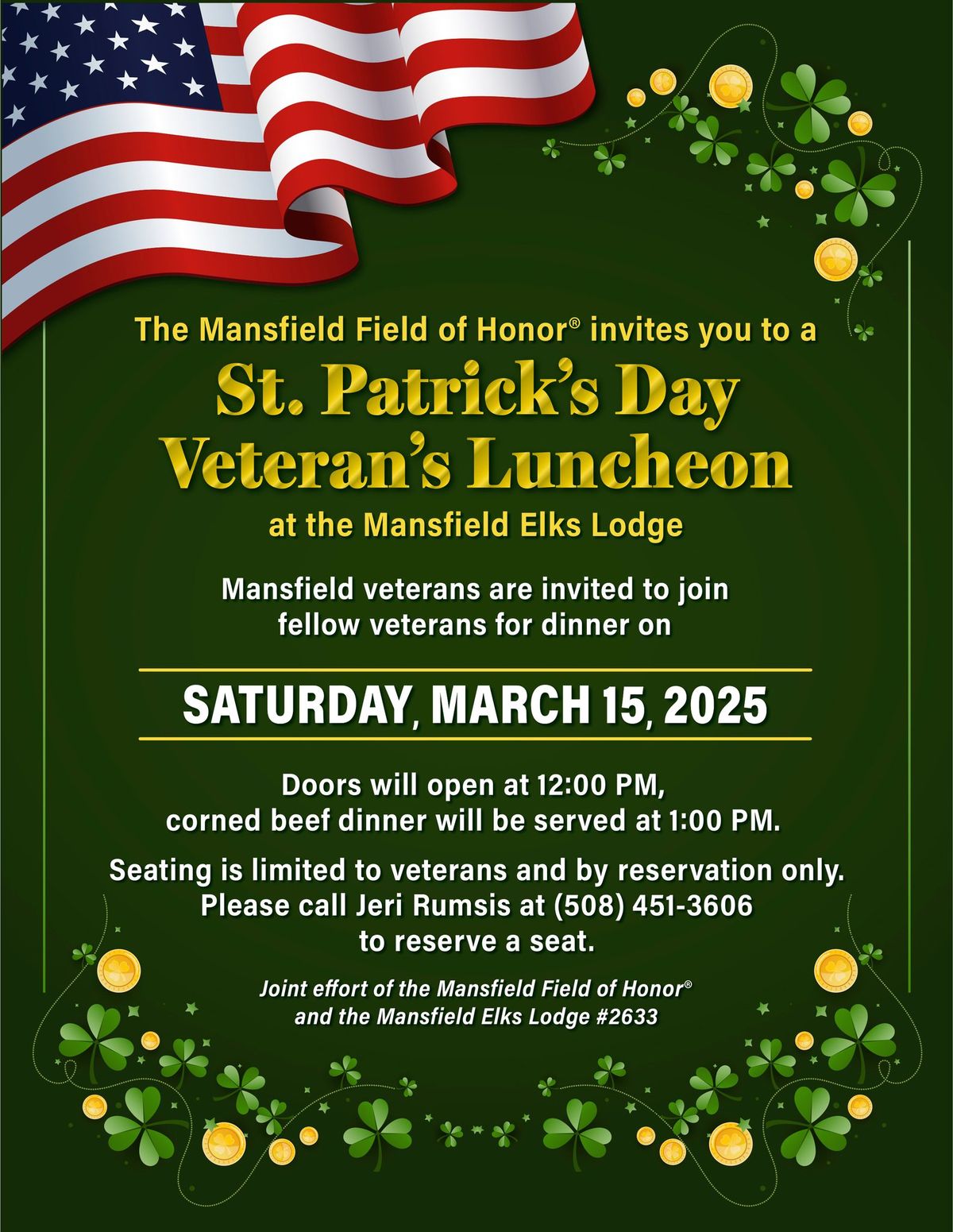 MANSFIELD VETERANS ST. PATRICK'S DAY LUNCHEON