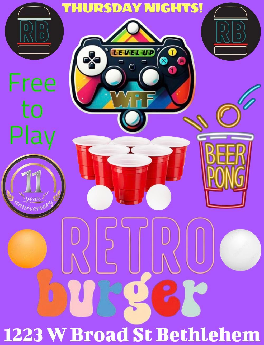 THURSDAY NIGHT PONG @ RETRO BURGER