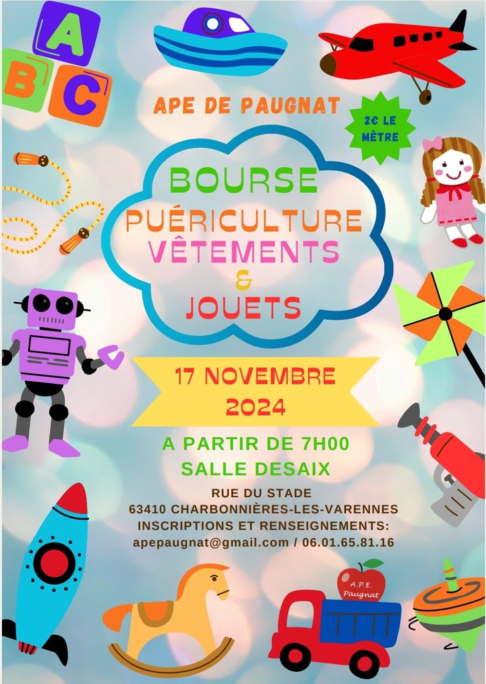 Bourse pu\u00e9riculture, v\u00eatements et jouets