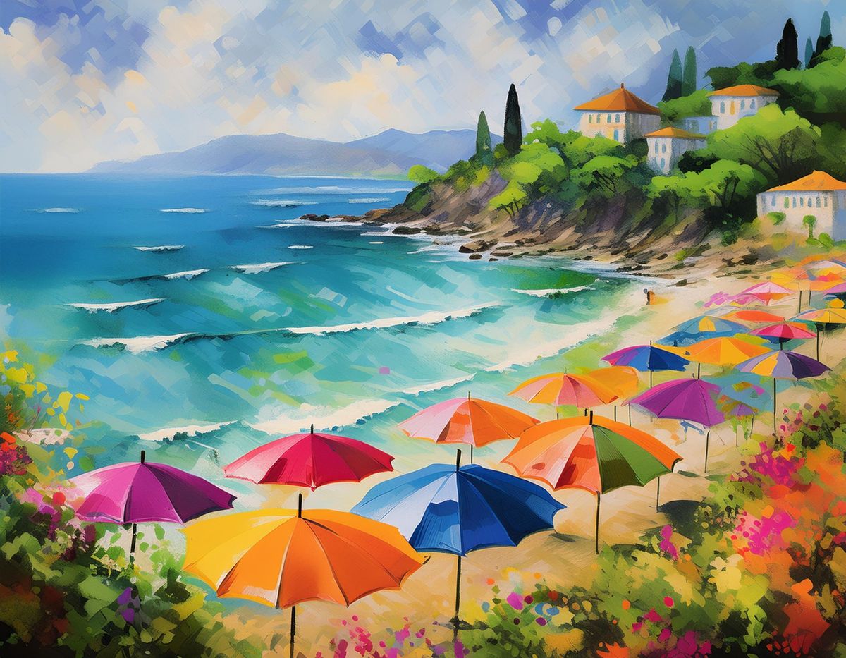 Beach Umbrellas Paint and Sip in Northside Cincinnati
