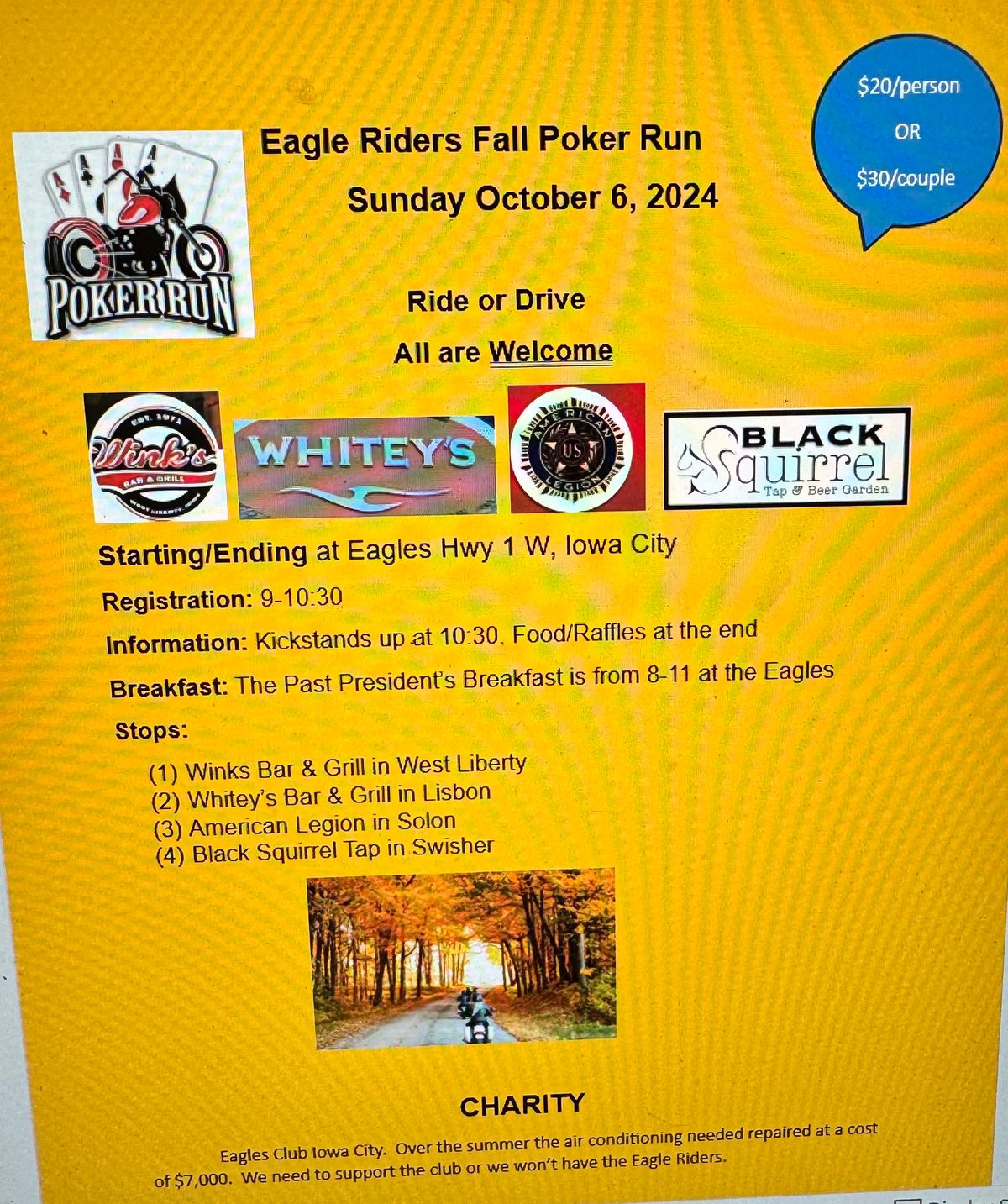 Fall Eagle Riders Poker Run