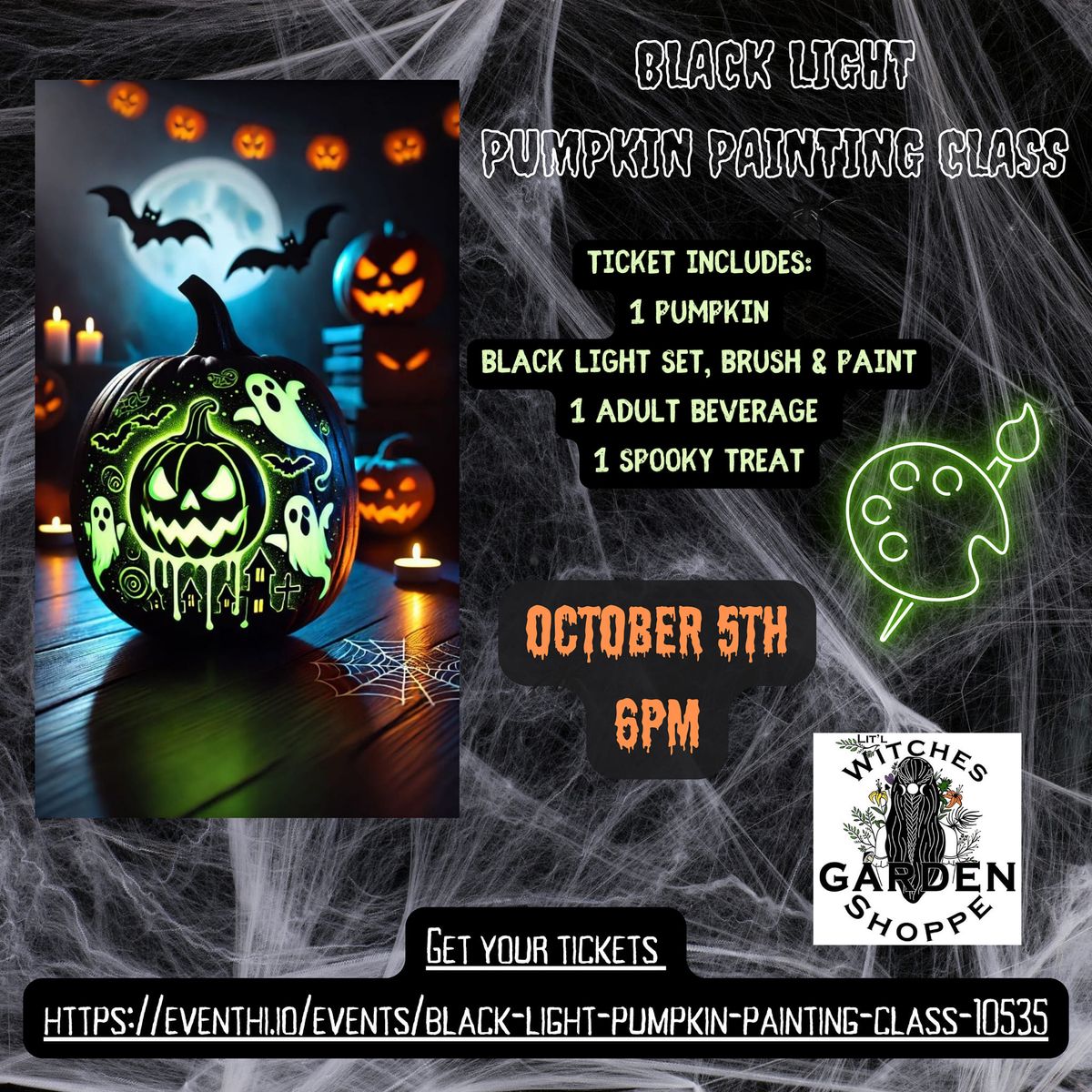 Black Light Pumpkin Painting Class