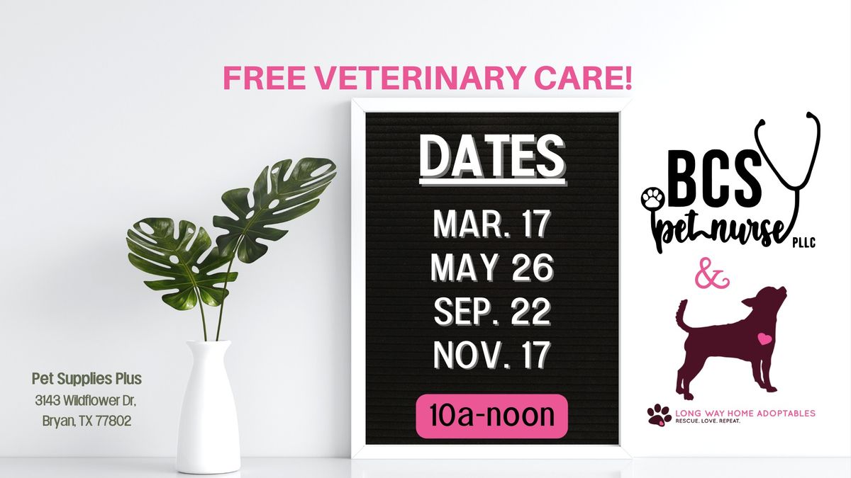 FREE Veterinary Care \ud83d\udc36\ud83d\udc31\ud83d\udc30