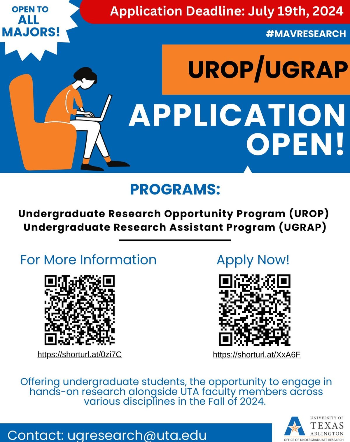 Applications for Undergraduate Research Opportunity Program and Undergraduate Research Assistant Program