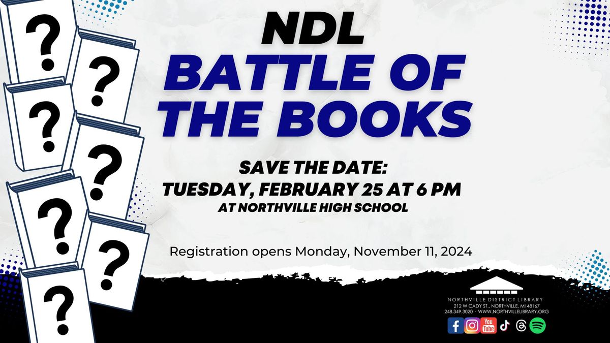 Battle of the Books Registration Opens Monday, November 11