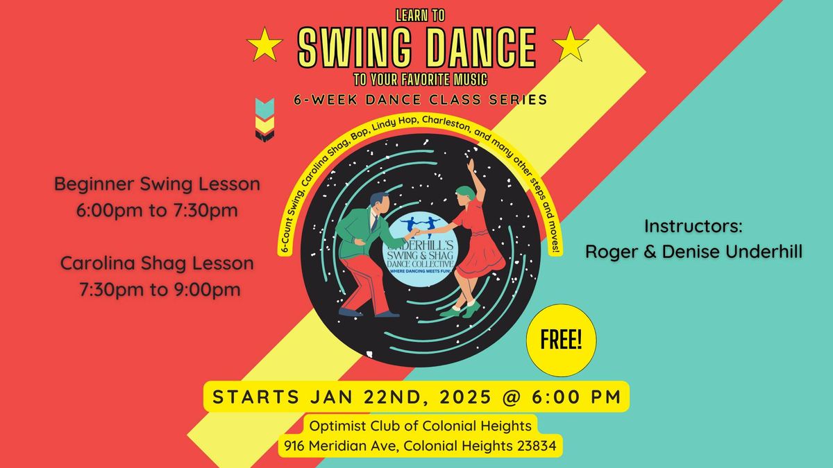 FREE Beginner Basic Swing and Carolina Shag Classes (Winter 2025) 