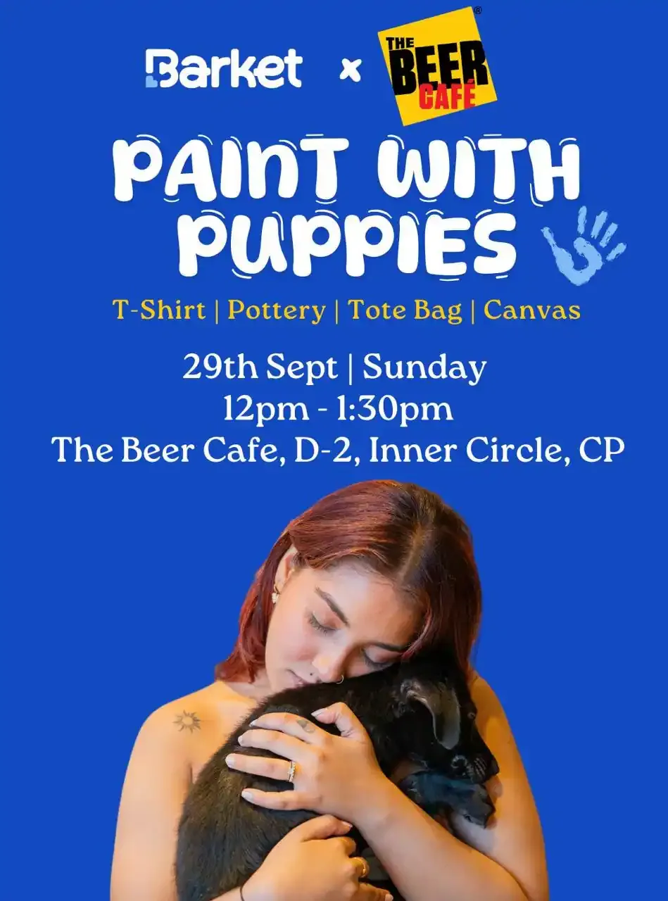 Paint with Puppies by Barket Experiences event Tickets Delhi NCR -