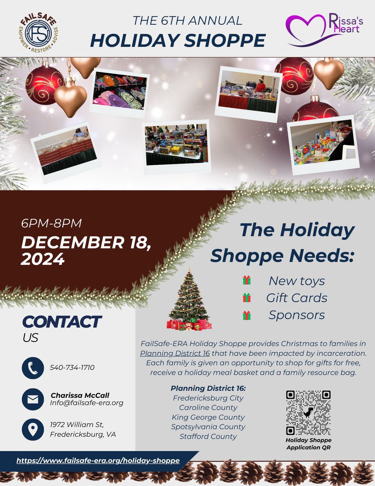 The Annual Failsafe-ERA and Rissa\u2019s Heart Holiday Shoppe