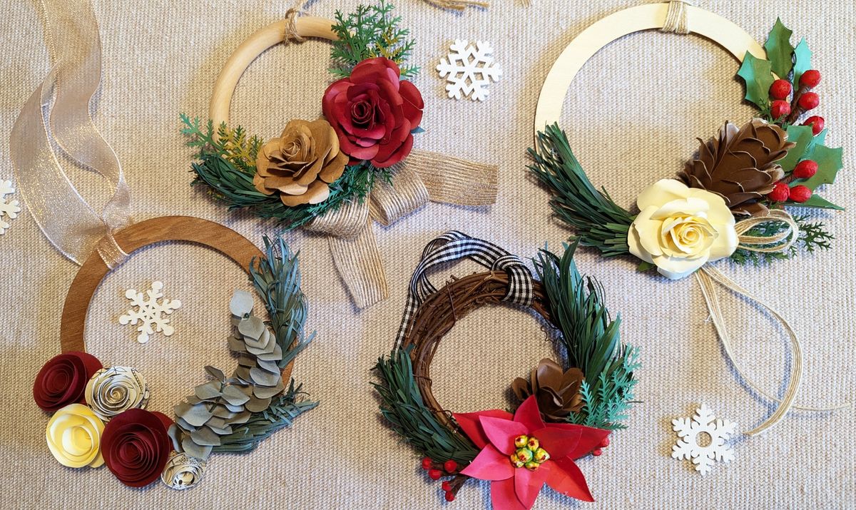 Paper Foliage + Flowers Wreaths with Mozy Studios