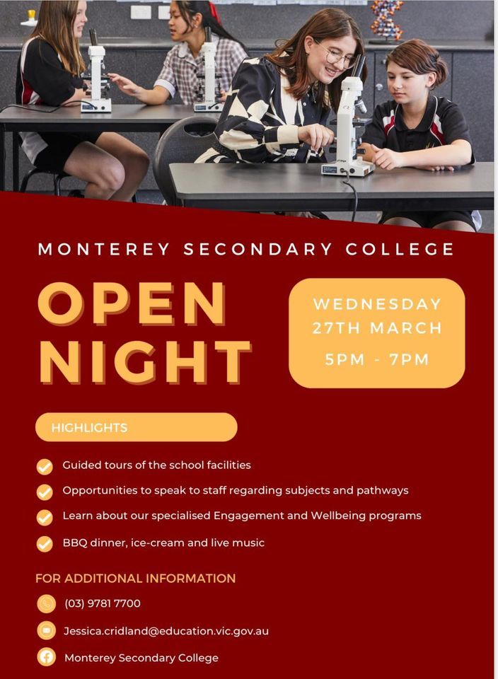 Monterey Secondary College Open Night 2024