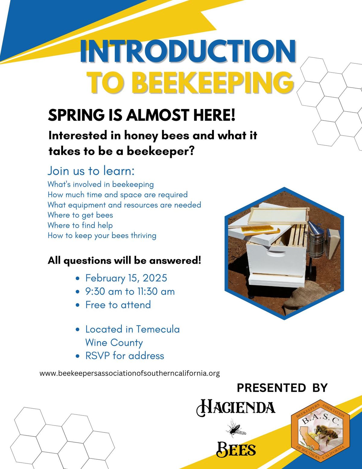 Introduction to Beekeeping Class