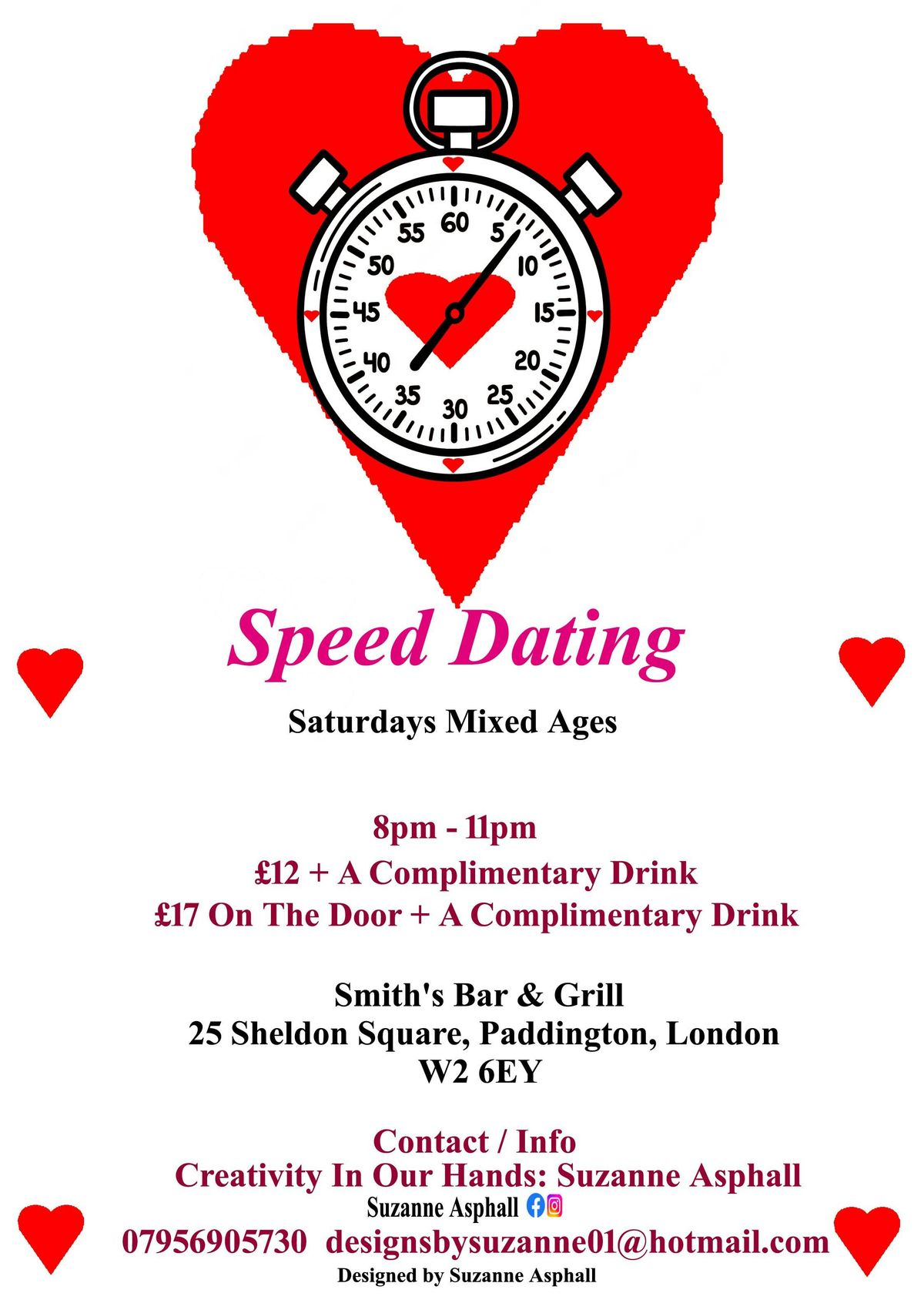 Speed Dating. Mixed Ages. Saturdays  