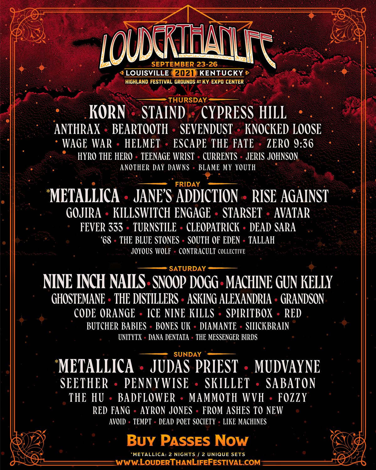 Louder Than Life Music Festival - 4 Day Pass at Highland Festival Grounds at Kentucky Exposition Center