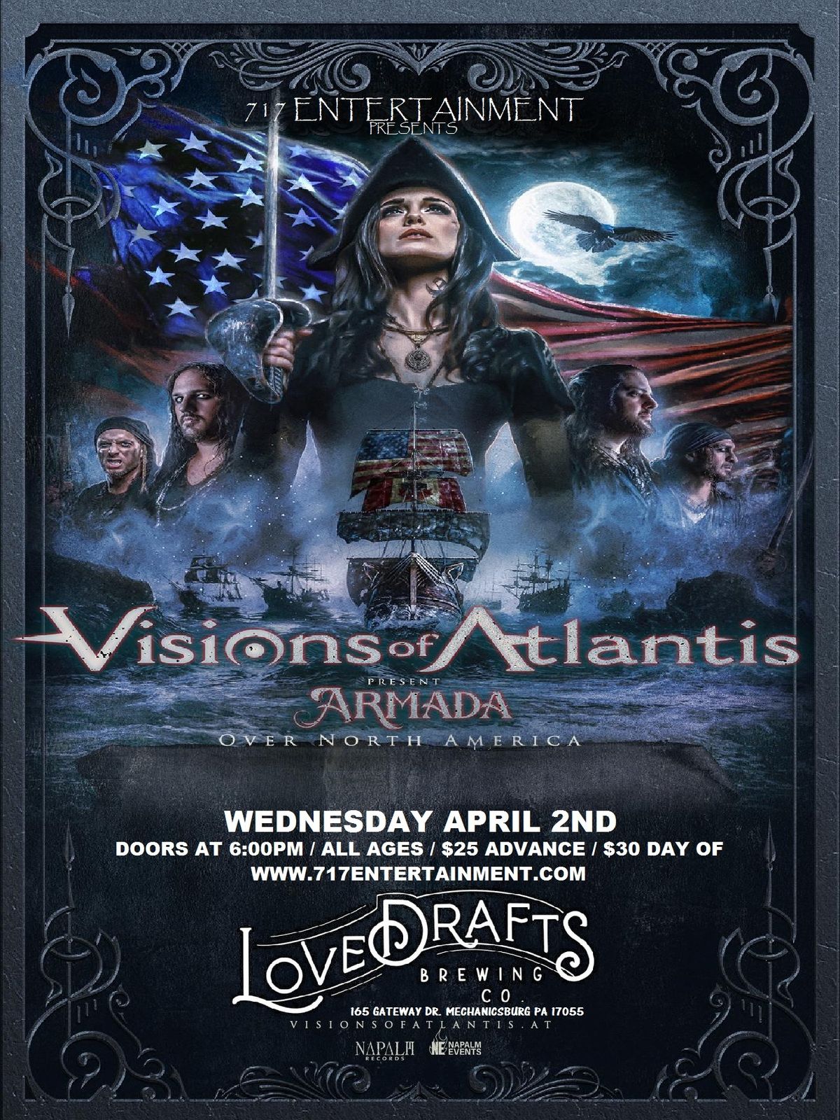 VISIONS OF ATLANTIS "Armada Over North America" Tour at Lovedrafts