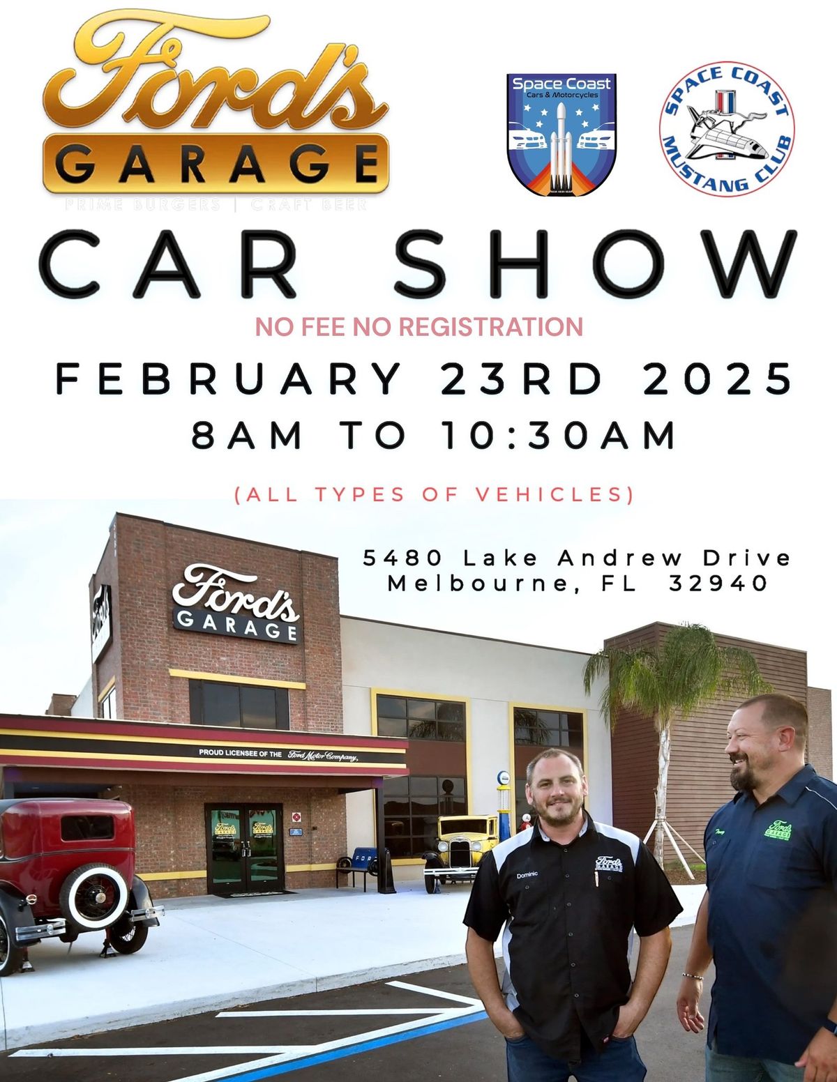 Car Show at Ford's Garage by Space Coast Cars & Motorcycles 