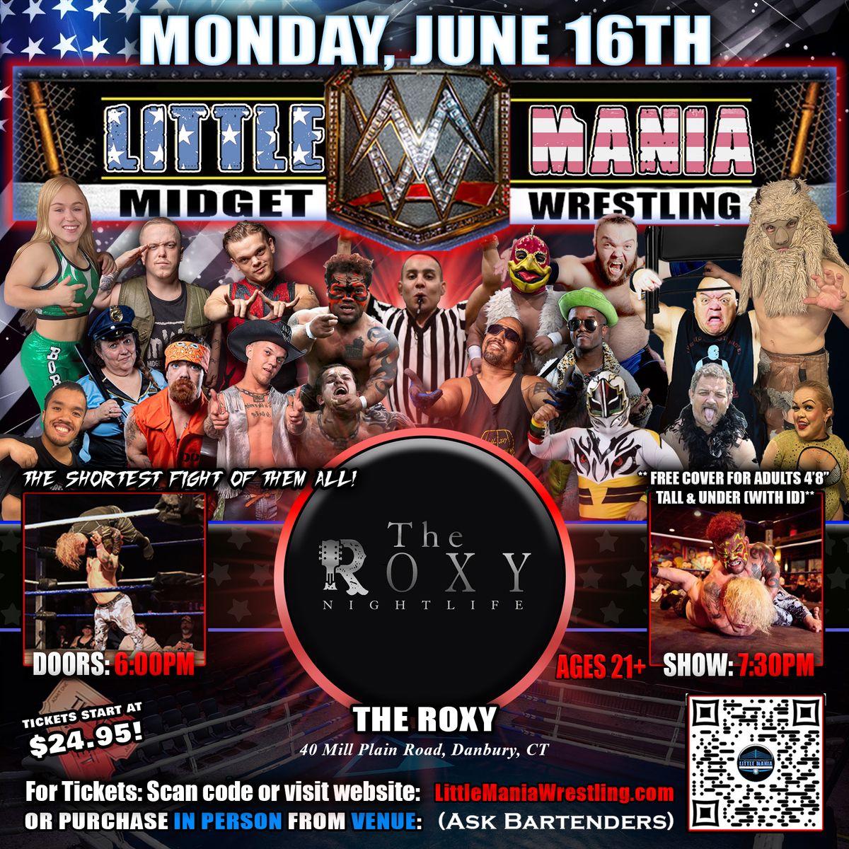 Danbury, CT - Midget Wrestling All * Stars @ The Roxy "The Shortest Fight of Them All!"