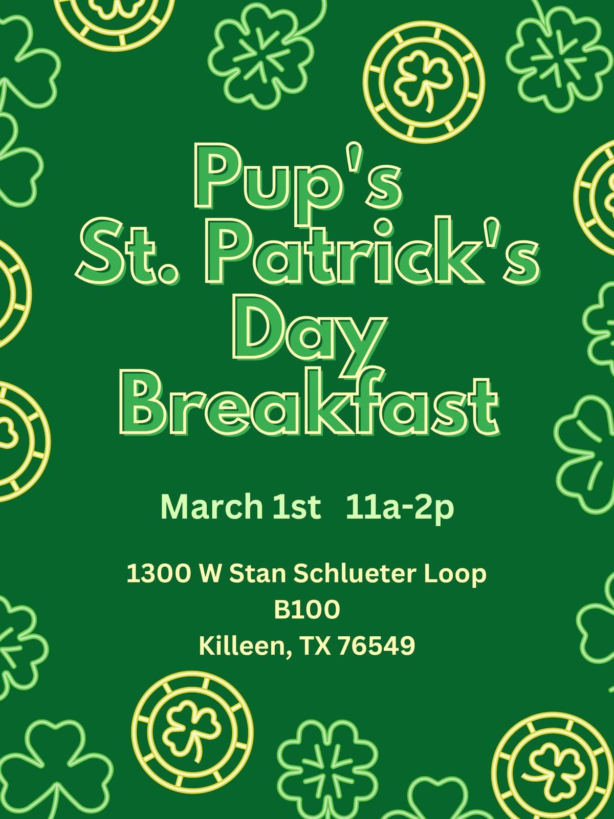 Pup's St Patrick's Day Breakfast