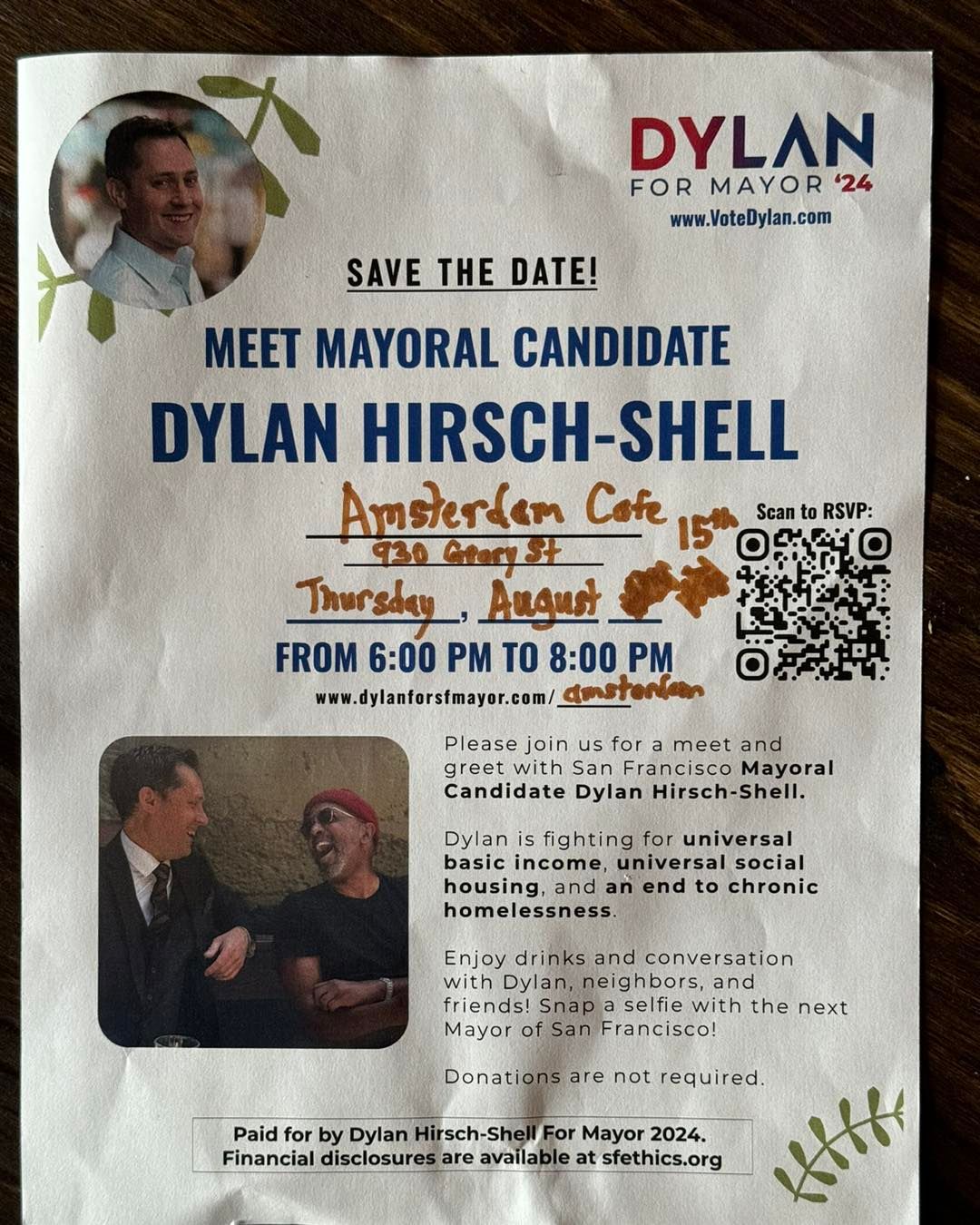 Meet and Greet with Dylan Hirsch-Shell