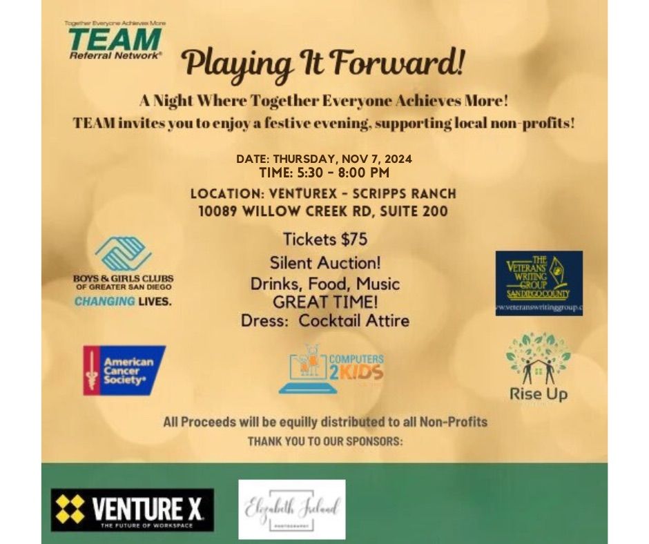 Playing it Forward: A night where together everyone achieves more