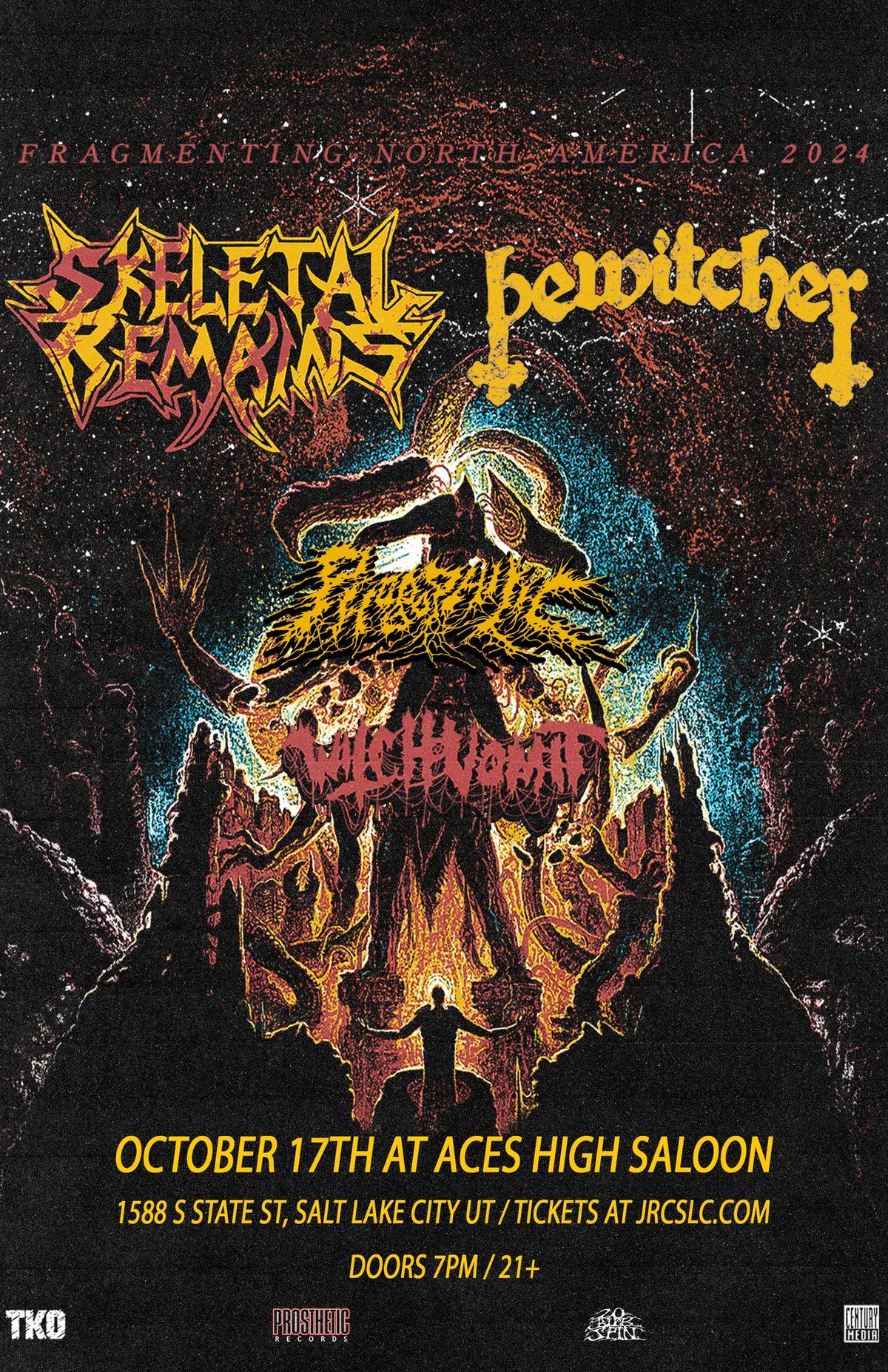 Skeletal Remains \/ Bewitcher, Phobophilic, Witch Vomit at Aces High Saloon