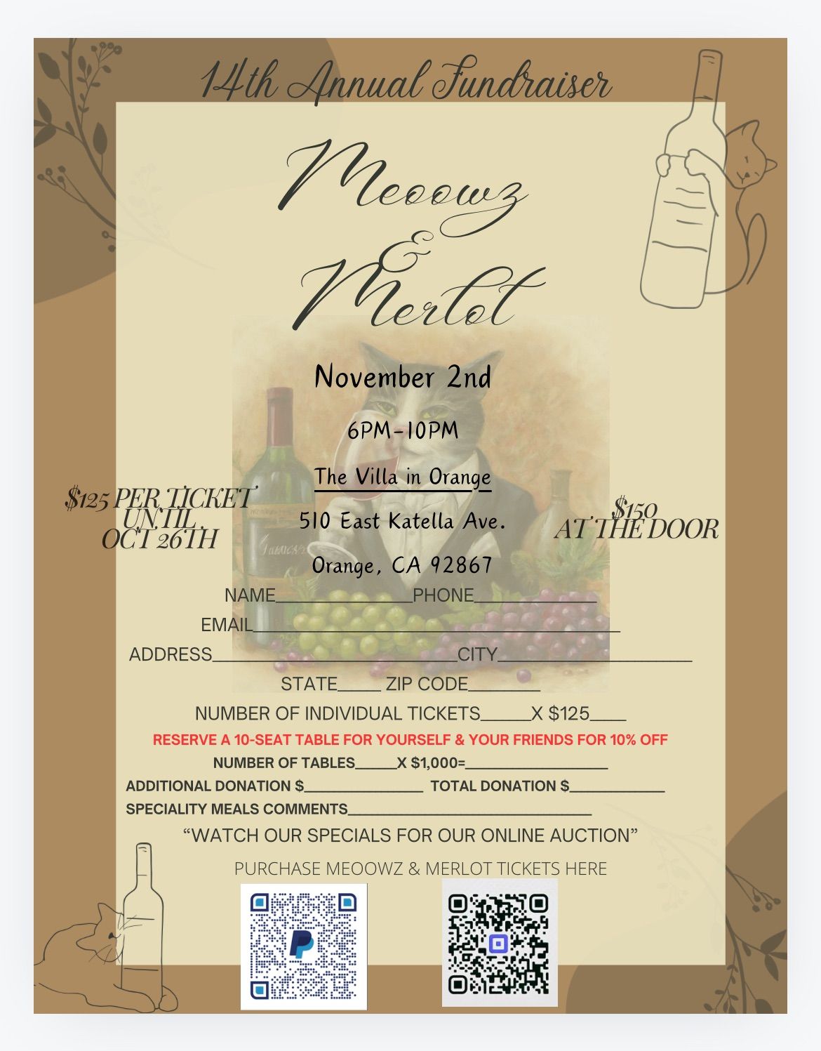 14th Annual Meoowz & Merlot