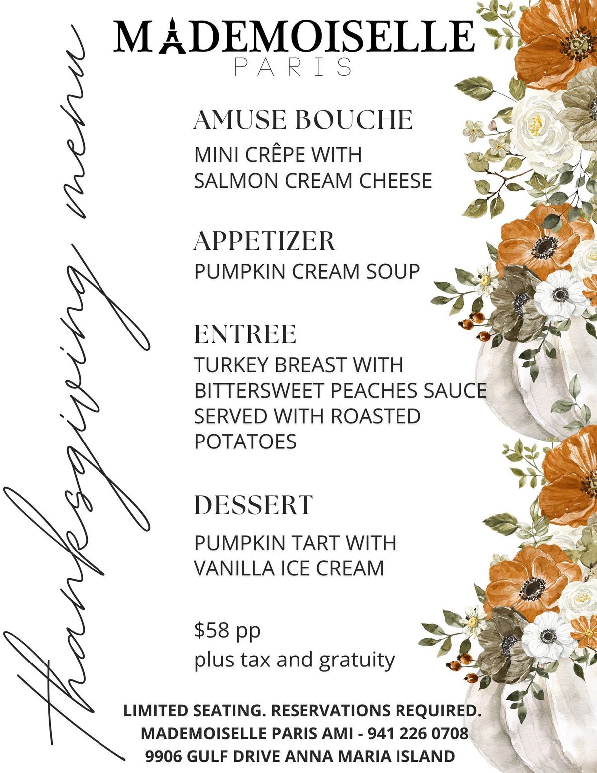 Thanksgiving Menu 