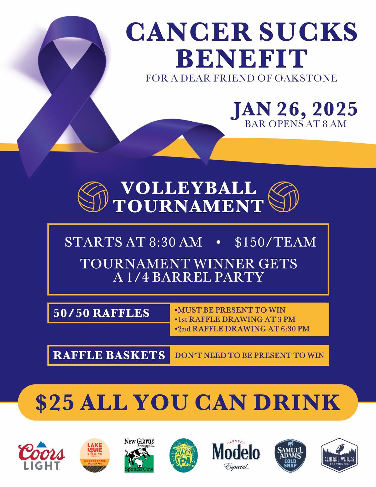 Cancer Sucks Benefit - Volleyball Tournament & NFL Watch Party