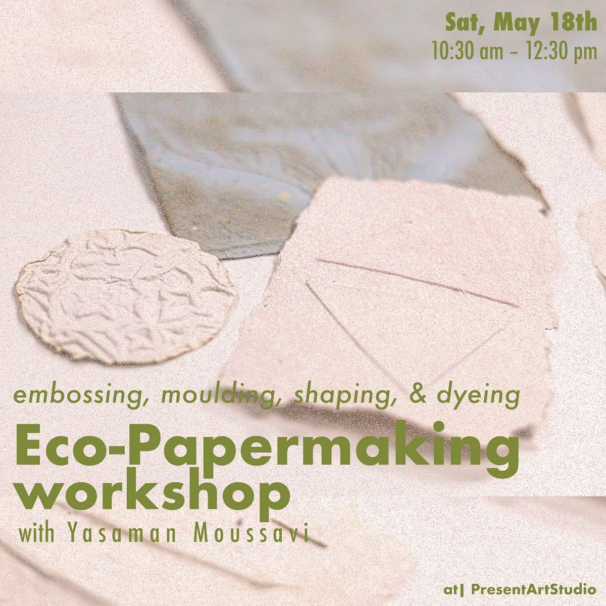 Eco-paper-making workshop: Embossing, moulding, shaping, & dyeing