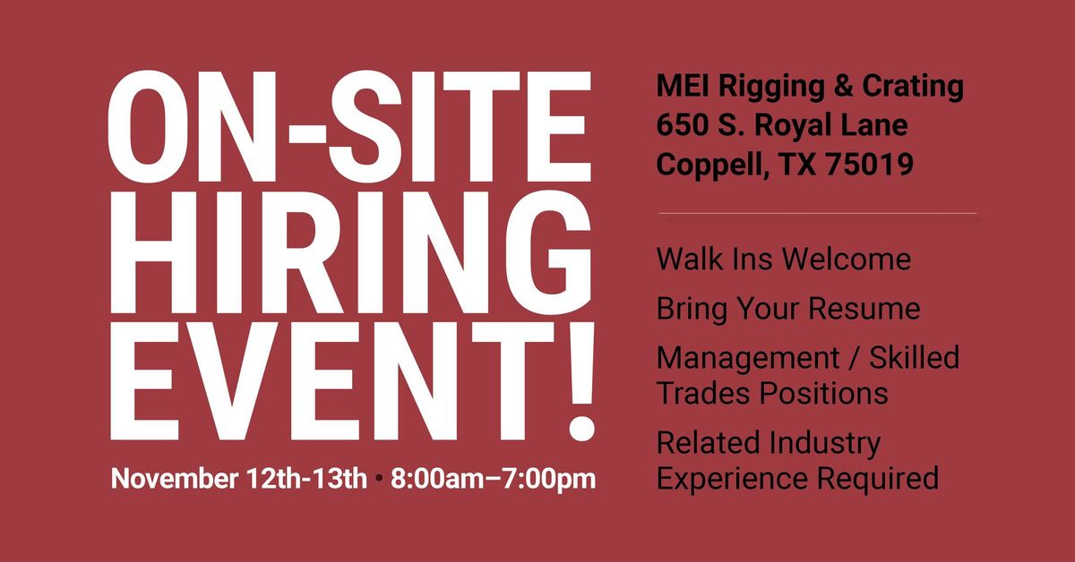 On-site Hiring Event at Dallas Regional Office