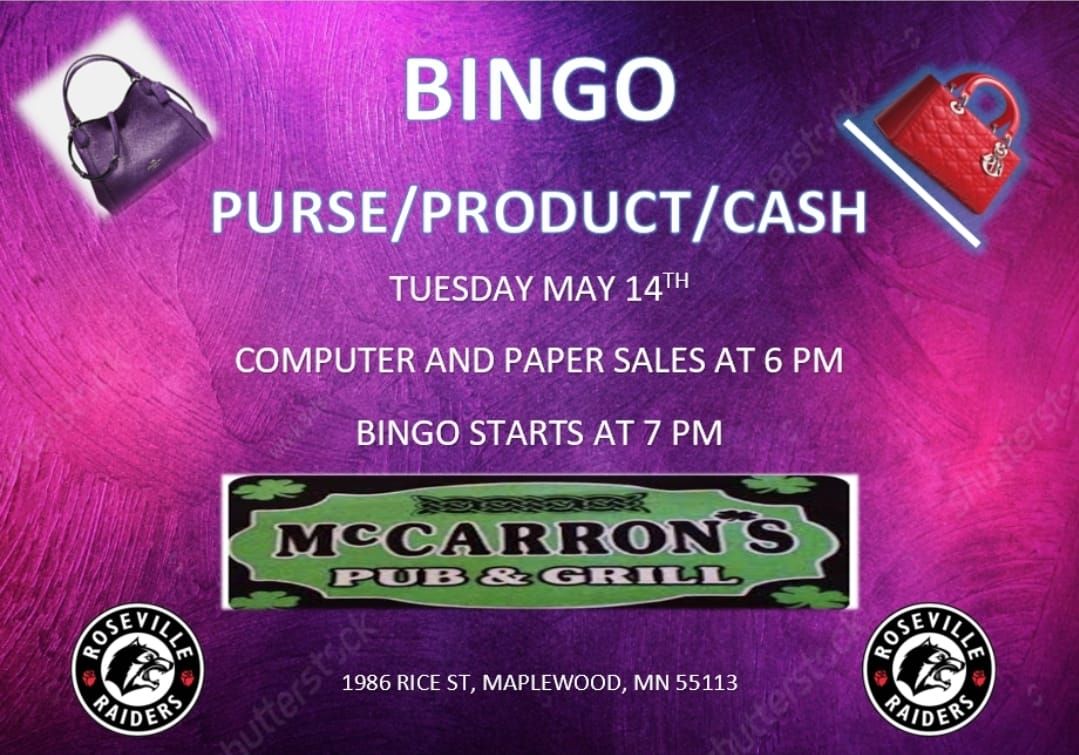 Mccarron's purse\/product\/cash bingo May 14th